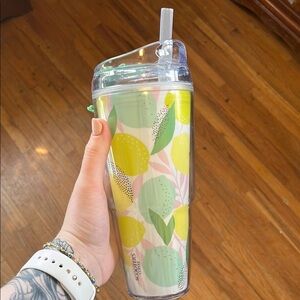 Tumbler with Straw - Green and Yellow